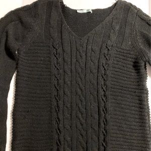 Maurices black sweater corset style ties